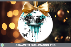GorgeousTeal Drips BS02 Ornament design.