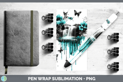 GorgeousTeal Drips BS02 Pen Wrap design.