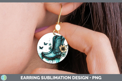 GorgeousTeal Drips Round Earrings design.