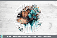 GorgeousTeal Drips Wind Spinner design.