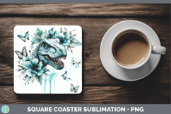 GorgeousTeal Drips Square Coaster design.