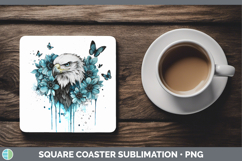 GorgeousTeal Drips Square Coaster design.