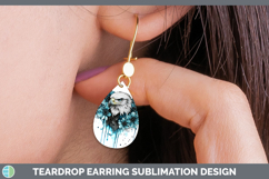 GorgeousTeal Drips Teardrop Earrings design.