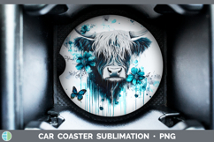GorgeousTeal Drips Car Coaster design.