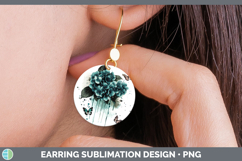GorgeousTeal Drips Round Earrings design.