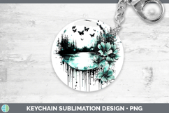 GorgeousTeal Drips Keychain design.