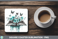 GorgeousTeal Drips Square Coaster design.