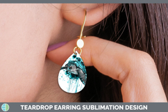 GorgeousTeal Drips Teardrop Earrings design.