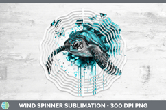 GorgeousTeal Drips Wind Spinner design.