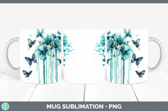 GorgeousTeal Drips Mug Wrap design.