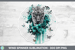 GorgeousTeal Drips Wind Spinner design.