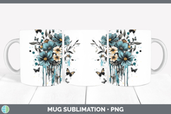 GorgeousTeal Drips Mug Wrap design.