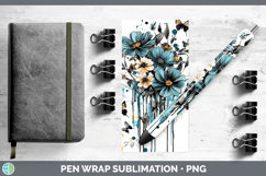 GorgeousTeal Drips Pen Wrap design.