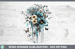 GorgeousTeal Drips Wind Spinner design.