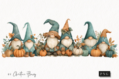 Teal Fall Gnomes Clipart | Fall PNG Product Image 1