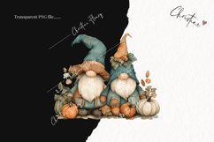 Teal Fall Gnomes Clipart | Fall PNG Product Image 2