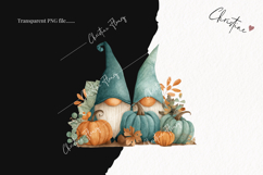 Teal Fall Gnomes Clipart | Fall PNG Product Image 2