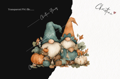 Teal Fall Gnomes Clipart | Fall PNG Product Image 2
