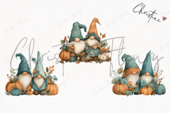 Teal Fall Gnomes Clipart | Fall PNG Product Image 3