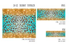 teal leopard skinny tumbler sublimation