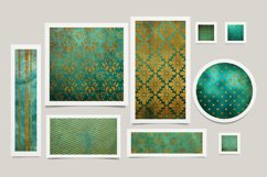 Teal &amp; Gold Distressed Vintage Patterns Product Image 3