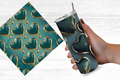 Teal And Golden Luxurious Hearts Digital Paper Bundle Product Image 5
