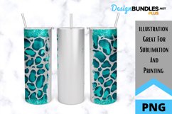 Teal Leopard Glitter Tumbler - Sublimation Product Image 1