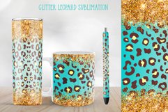 teal leopard skinny tumbler sublimation
