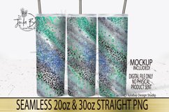 Teal Leopard Skinny Tumbler Wrap PNG Milky Way Tumbler Bundle