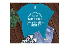 BELLA CANVAS 3001 T-shirt Mockup TEAL Product Image 1