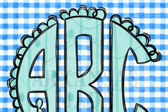 Teal Easter Monogram, Round Scallop Full Alpha Product Image 2