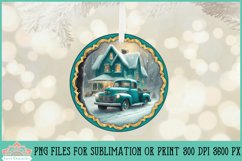 Teal Vintage Truck Christmas Ornament Bundle for Sublimation or Print