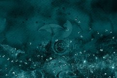 Teal Watercolor Galaxy Glitter Product Image 2