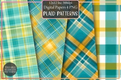 Teal &amp; Yellow Summer Plaid Patterns Product Image 1