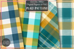 Teal &amp; Yellow Summer Plaid Patterns Product Image 1