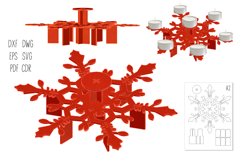 Tealight Candle Holder Snowflake svg Laser cut files vol.4 Product Image 1