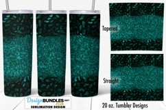 Teal Animal Print Glitter Tumbler PNG | 20 oz Tumbler Product Image 1