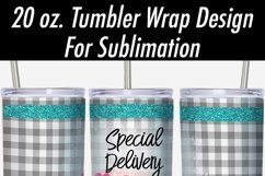 20 oz Tumbler Sublimation Special Delivery Teal Truck Product Image 2