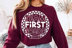 Team First 1st Grade Teacher Shirt SVG PNG - Back To School Product Image 1