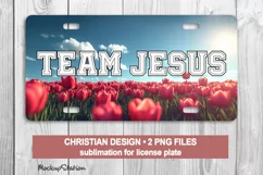 Christian License Plate PNG | Team Jesus Floral Car Plates Product Image 1