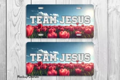 Christian License Plate PNG | Team Jesus Floral Car Plates Product Image 2