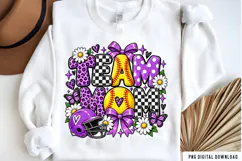 Team Mom Softball PNG Purple Leopard Checkered Coquette png Product Image 2