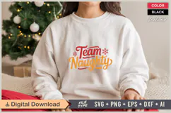 Team Naughty SVG | Christmas SVG | Holiday SVG | Xmas SVG Product Image 1