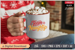 Team Naughty SVG | Christmas SVG | Holiday SVG | Xmas SVG Product Image 3