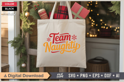Team Naughty SVG | Christmas SVG | Holiday SVG | Xmas SVG Product Image 5