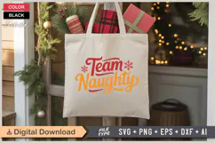 Team Naughty SVG | Christmas SVG | Holiday SVG | Xmas SVG Product Image 5