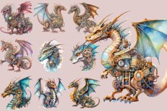 Steampunk Dragons Clipart | Watercolor Clipart Product Image 2
