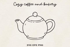 Teapot SVG PNG EPS Hand Drawn Tea Pot Line Art Minimalist Product Image 1