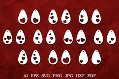 Valentines Teardrop Earrings SVG.Drop Earrings Laser Cutting Product Image 2