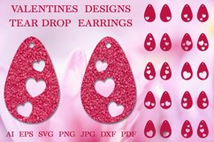Valentines Teardrop Earrings SVG.Drop Earrings Laser Cutting Product Image 1